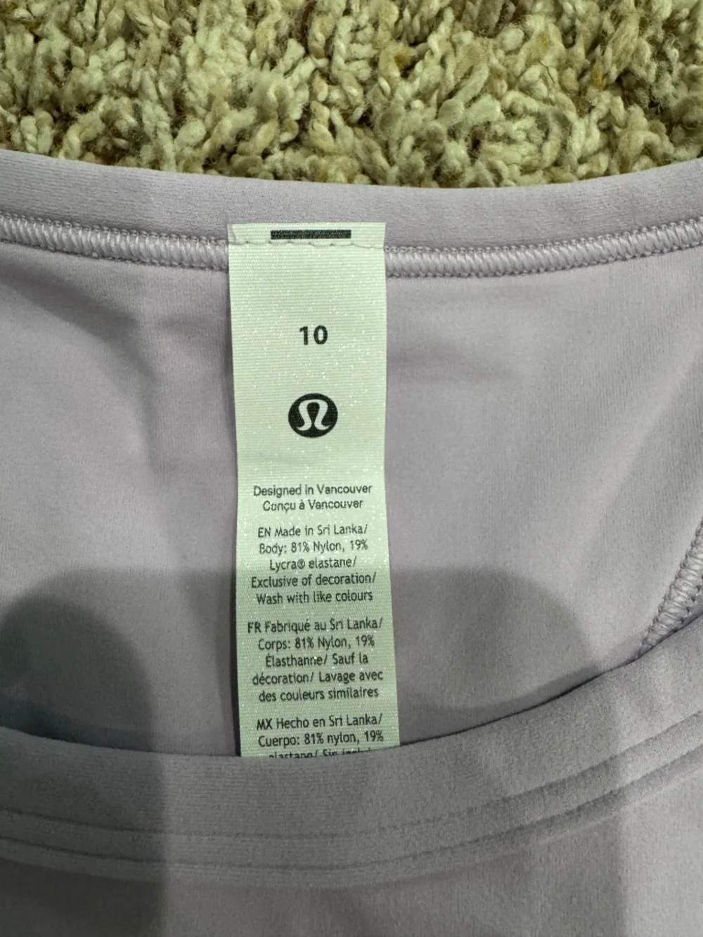 Lululemon Align Waist-Length Racerback Tank Top Lilac Play size 10-NEW WITH TAGS